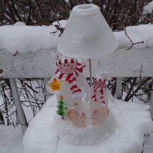 Beautiful Glass TeaLight Lamp With Lighted Base